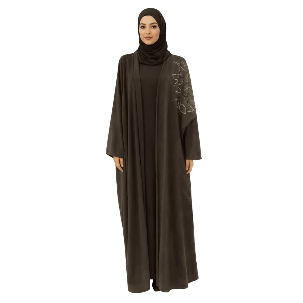 Abaya Velvet Grey Dark Suitable For Reception And Going Out