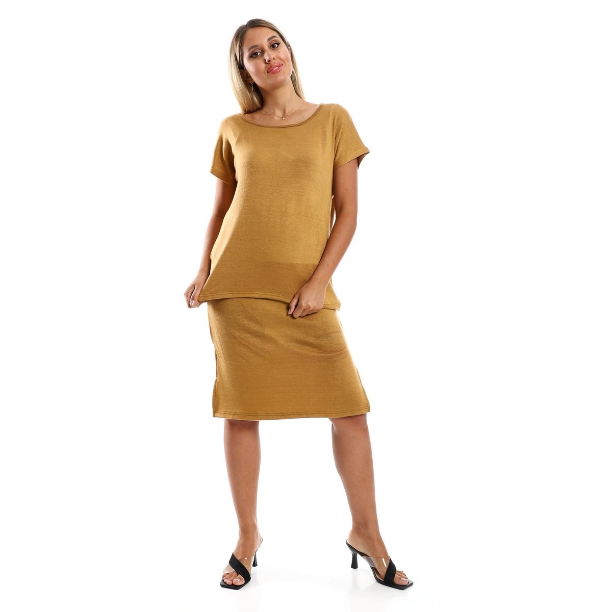 Set Summer Women's With Sleeves Short Shirt Skirt